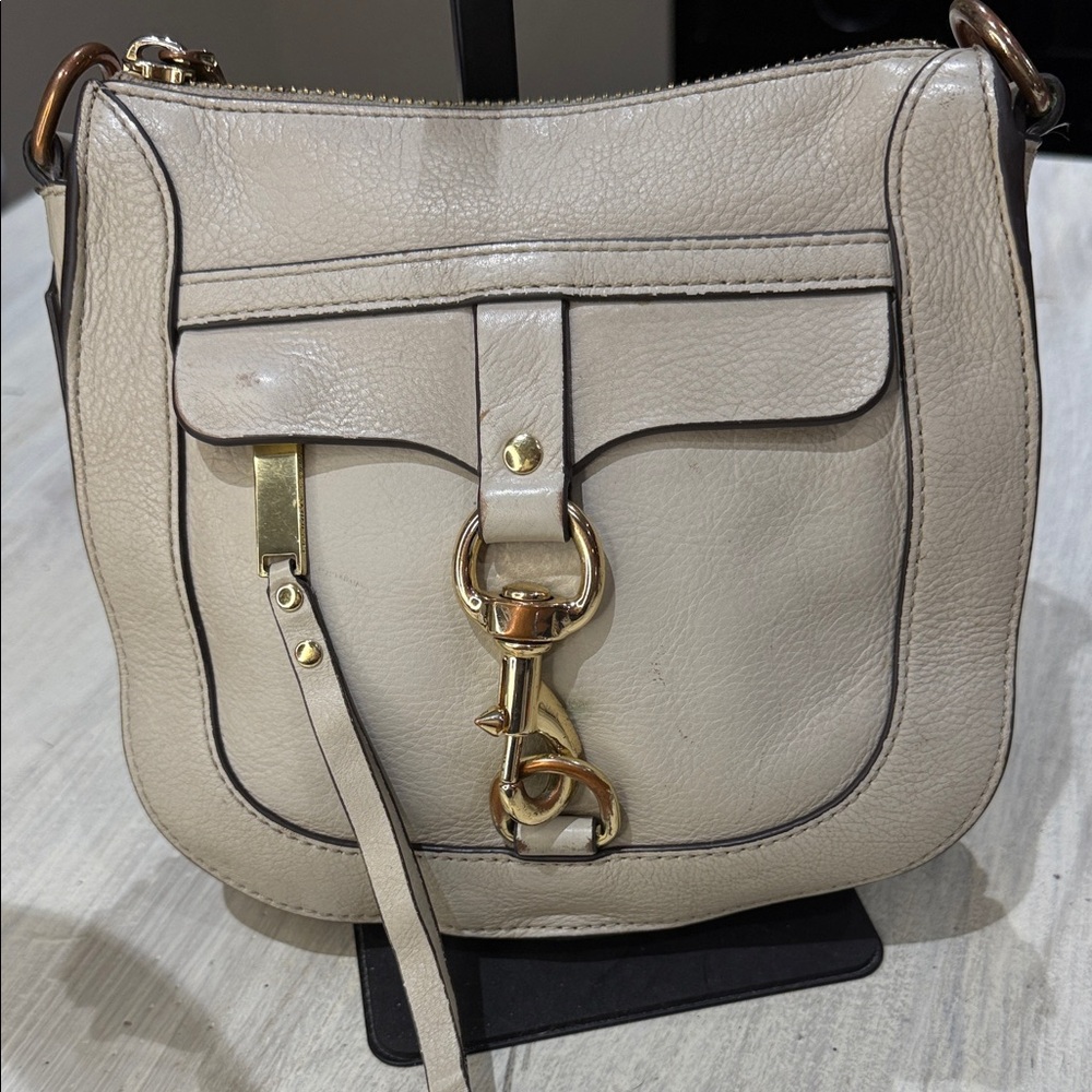 Rebecca Minkoff Cream Crossbody Bag with Gold Hardware